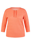 Sunny Side Swirl Print Top - Tangerine