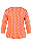 Sunny Side Swirl Print Top - Tangerine