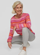 Sunny Side Stripe Jumper - Tangerine