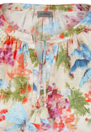 Coral Garden All Over Print Blouse - Tangerine