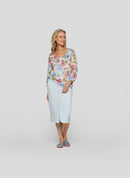 Coral Garden All Over Print Blouse - Tangerine