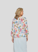 Coral Garden All Over Print Blouse - Tangerine