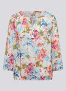 Coral Garden All Over Print Blouse - Tangerine