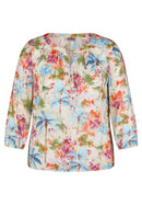 Coral Garden All Over Print Blouse - Tangerine