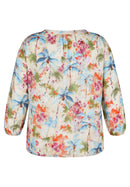 Coral Garden All Over Print Blouse - Tangerine