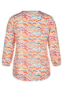 3/4 Sleeve Print Blouse - Tangerine