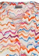 3/4 Sleeve Print Blouse - Tangerine