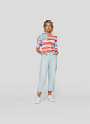 Coral Garden Stripe &amp; Print T-Shirt - Tangerine