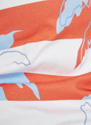 Coral Garden Stripe &amp; Print Polo - Tangerine
