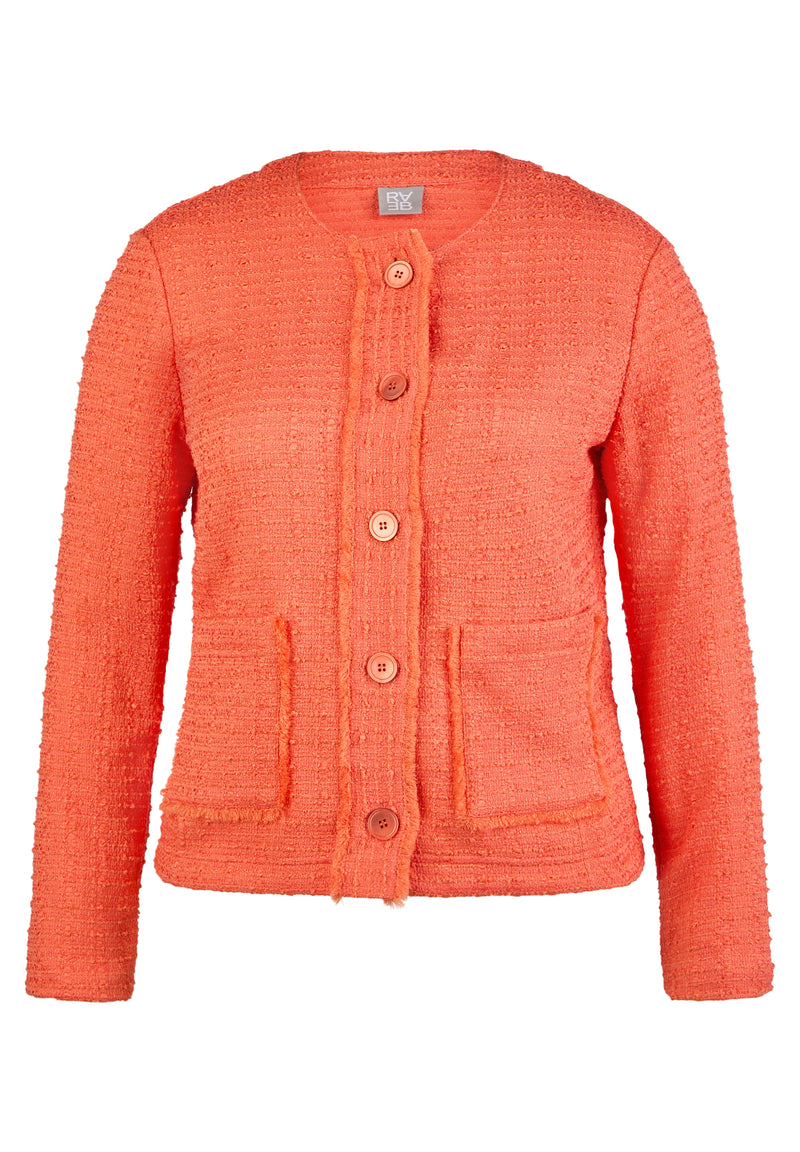 Sunny Side Button Jacket - Tangerine