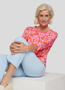 Sunny Side All Over Print T-Shirt - Tangerine