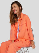 Coral Garden Button Jacket - Tangerine