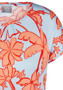 Coral Garden Floral Print T-Shirt - Tangerine