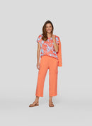 Coral Garden Floral Print T-Shirt - Tangerine