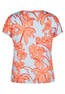 Coral Garden Floral Print T-Shirt - Tangerine