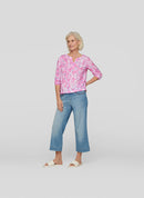 Powder Rose Print Blouse - Almond Blossom