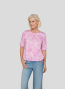 Powder Rose Floral Print T-Shirt - Almond Blossom