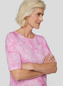 Powder Rose Floral Print T-Shirt - Almond Blossom