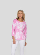 Powder Rose Print T-Shirt - Almond Blossom