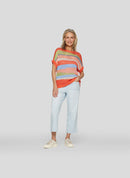 Coral Garden Cropped Jean - Super Bleach