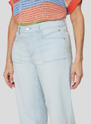 Coral Garden Cropped Jean - Super Bleach