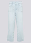 Coral Garden Cropped Jean - Super Bleach