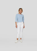 Powder Rose Stripe 3/4 Slv T-Shirt - Pastel Blue