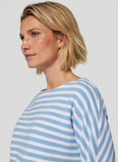 Powder Rose Stripe 3/4 Slv T-Shirt - Pastel Blue