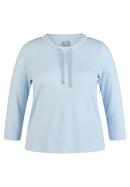 Denim Love Drawstring Neck T-Shirt - Pastel Blue