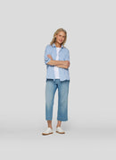 Powder Rose Stripe Blouse - Pastel Blue