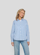 Powder Rose Stripe Blouse - Pastel Blue