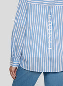 Powder Rose Stripe Blouse - Pastel Blue