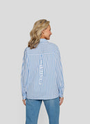 Powder Rose Stripe Blouse - Pastel Blue