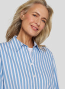 Powder Rose Stripe Blouse - Pastel Blue