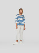 Denim Love Stripe Round Neck Jumper - Light Blue