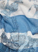 Denim Love Stripe Round Neck Jumper - Light Blue