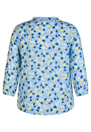 3/4 Sleeve Print Blouse - Azure
