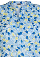 3/4 Sleeve Print Blouse - Azure