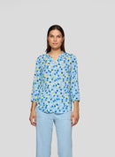 3/4 Sleeve Print Blouse - Azure