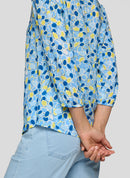 3/4 Sleeve Print Blouse - Azure