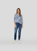 Denim Love Striped Polo Shirt - Dark Jeans