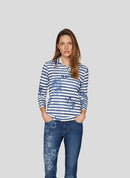 Denim Love Striped Polo Shirt - Dark Jeans