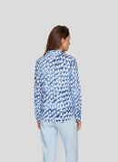 Denim Love All Over Print Blouse - Dark Jeans