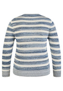 Denim Love Stripe Round Neck Jumper - Dark Jeans