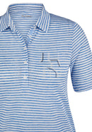 Powder Rose Striped Polo Shirt - Dark Jeans