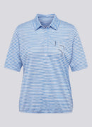 Powder Rose Striped Polo Shirt - Dark Jeans