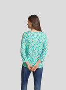 Flow Motion Print T-Shirt - Emerald