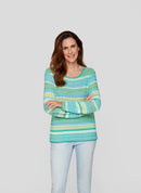 Flow Motion Stripe Jumper - Emerald