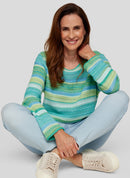 Flow Motion Stripe Jumper - Emerald