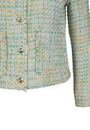 Flow Motion Button Tweed Blazer - Emerald